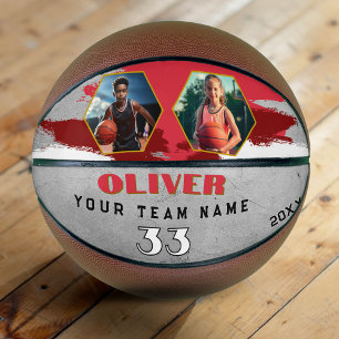 Custom Player Name Number Team 2 Photo Basketball
