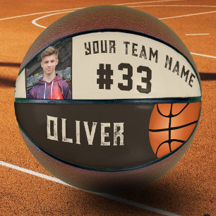 Custom Player Name & Number Team Name Photo Basketball