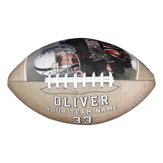 Custom Player Name Number Team Photo Football (Front)