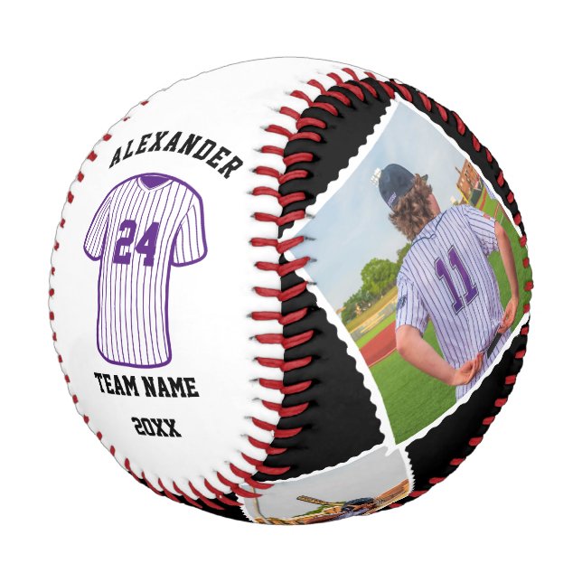 Custom Player Name, Player Number & Team Name Baseball (Angled)