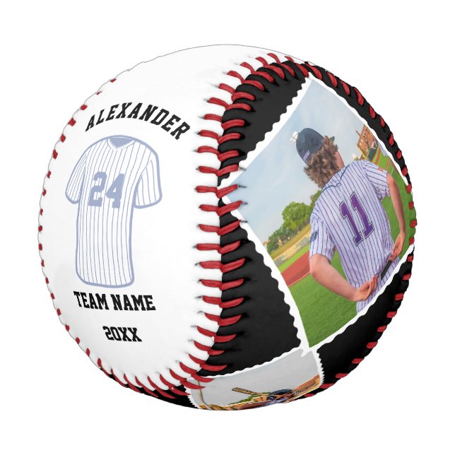 Custom Player Name, Player Number & Team Name Baseball (Angled)