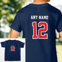 Custom Player Number Name Jersey Sports Red Navy