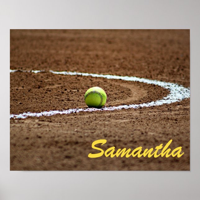 Custom player or team name softball photo poster (Front)