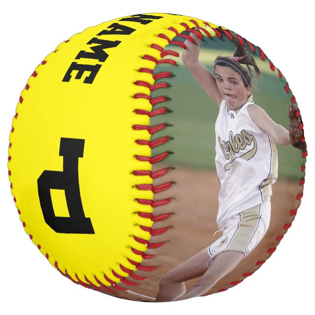 Custom Player Photo, Position and Number Fastpitch Softball (Angled)