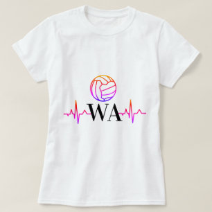 Custom Player Position Heartbeat Theme Netball T-Shirt