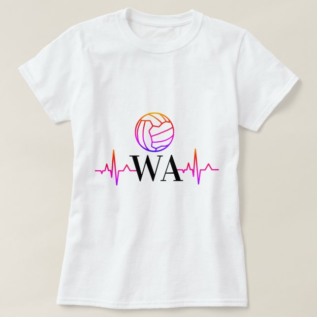 Custom Player Position Heartbeat Theme Netball T-Shirt (Design Front)