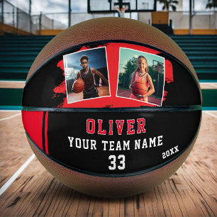 Custom Player's Name Number Team 2 Photo Basketball