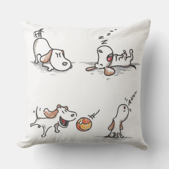 Custom Playful Dog Cushion (Front)