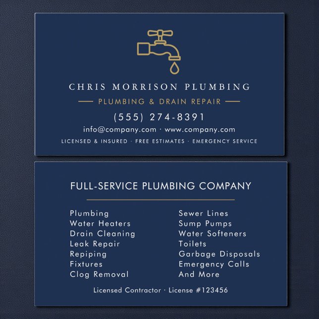 Custom Plumber  Business Card (Creator Uploaded)