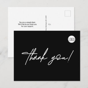 Custom Plumber Business Logo Simple thank you  Postcard