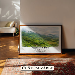 Custom Pocono Mountains Wall Art, Pennsylvania Poster