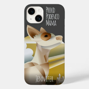 Custom Podenco Dog Art Deco Vintage Design Case-Mate iPhone 14 Case