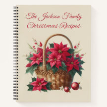 Custom Poinsettia Christmas Recipe Book