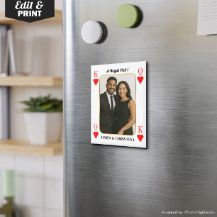 Custom Poker Card Magnet, Royal Pair Couples Gift  Magnet