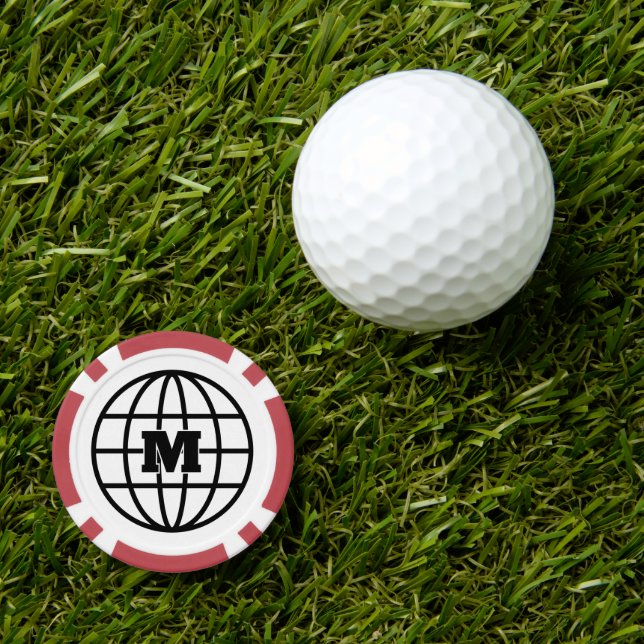 Custom poker chip golf ball markers with map logo (Golf Ball Marker)