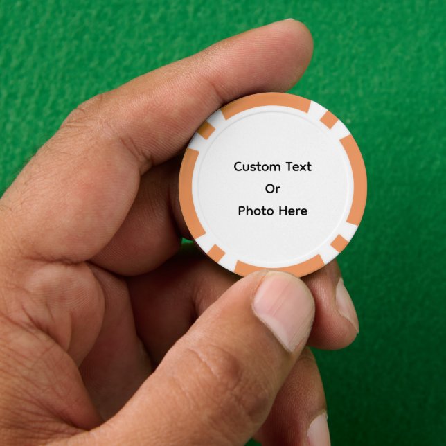 Custom Poker Chips, Orange Striped Edge Chips (Hand)