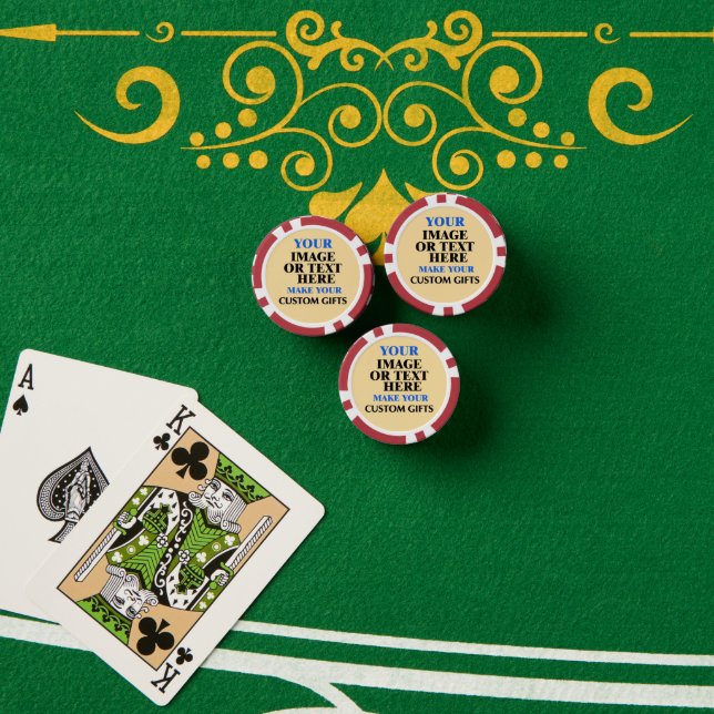 Custom Poker Chips, Personalised Casino Game Gift Chips (Poker Table (Stack))