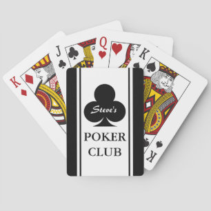 Custom poker playing cards with black clubs design