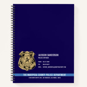 Custom Police Department Law Enforcement Logo Notebook