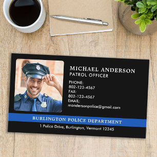 Custom Police Department Law Enforcement Photo Business Card