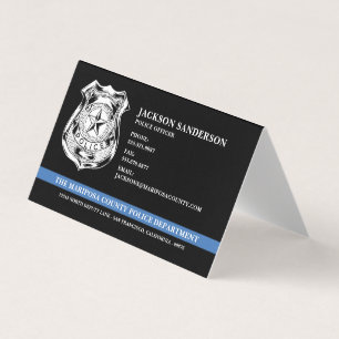 Custom Police Department Law Enforcement QR Code Business Card
