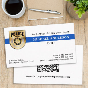 Custom Police Department Logo Law Enforcement Business Card