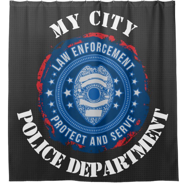 Custom Police Department Seal Shower Curtain (Front)