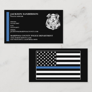 Custom Police Department Thin Blue Line Logo Business Card