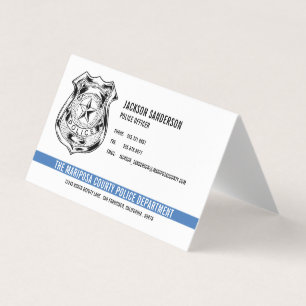 Custom Police Department Thin Blue Line Logo Business Card