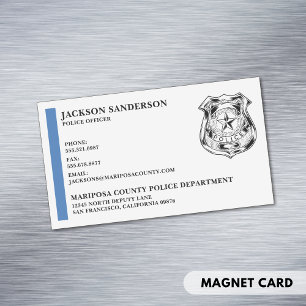 Custom Police Officer Department Law Enforcement Magnetic Business Card