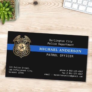 Custom Police Officer Dept Law Enforcement Logo  Business Card