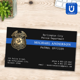 Custom Police Officer Dept Law Enforcement Logo Magnetic Business Card