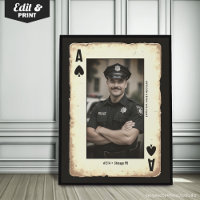 Custom Police Officer Gift Wall Art, Ace of Spades
