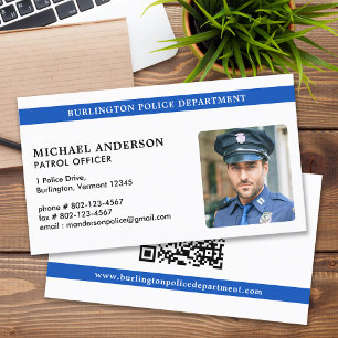 Custom Police Officer Modern Photo Law Enforcement Business Card