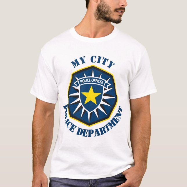Custom Police Officer Star T-Shirt (Front)