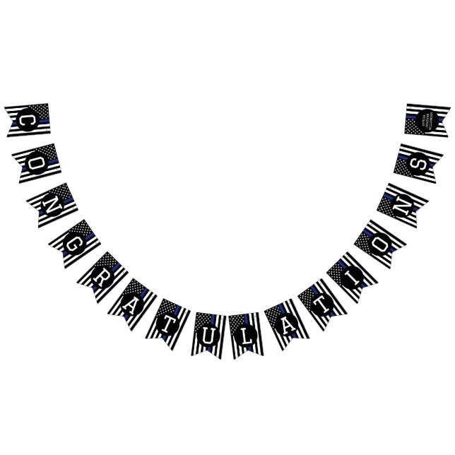 Custom Police Officer Thin Blue Line Congrats Bunting (All)
