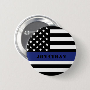Custom Police Officer Thin Blue Line Police Dept. 6 Cm Round Badge