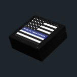 Custom Police Officer Thin Blue Line Police Dept. Gift Box<br><div class="desc">Personalised Police Officer Thin Blue Line USA Flag Police department Gifts!</div>