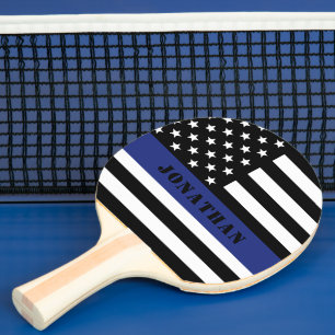 Custom Police Officer Thin Blue Line Police Dept. Ping Pong Paddle