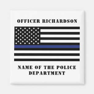 Custom Police Officer Thin Blue Line Police Magnet