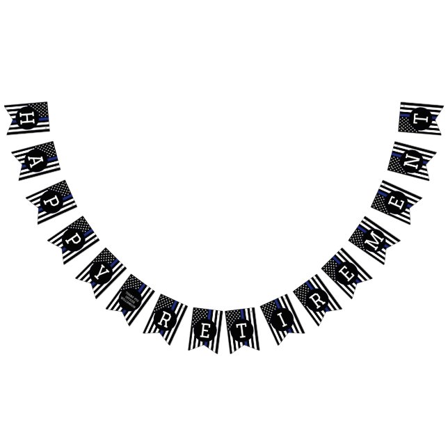 Custom Police Officer Thin Blue Line Retirement  Bunting (All)