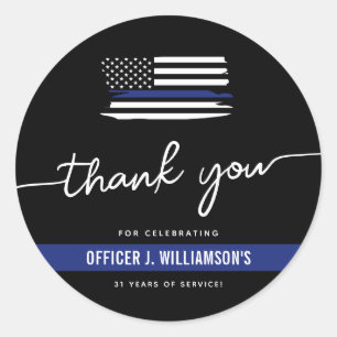 Custom Police Retirement Celebration Classic Round Sticker
