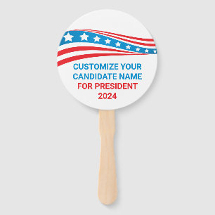 Custom Political Campaign 2024 American Flag Hand Fan