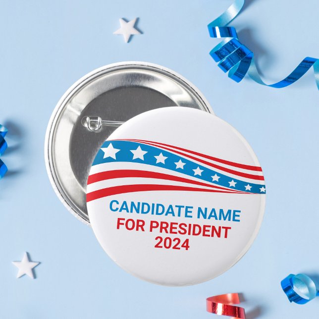 Custom Political Campaign American Flag Template 6 Cm Round Badge (Creator Uploaded)