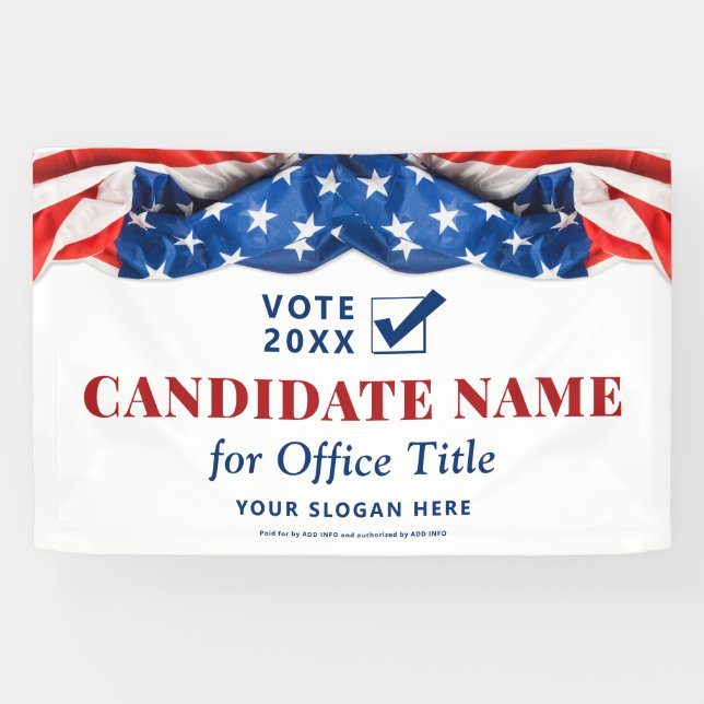 Custom Political Candidate 2026 Election Campaign Banner (Horizontal)
