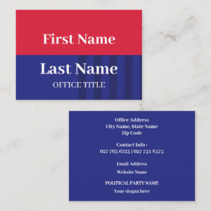 Custom Political Election  Campaign Business Card