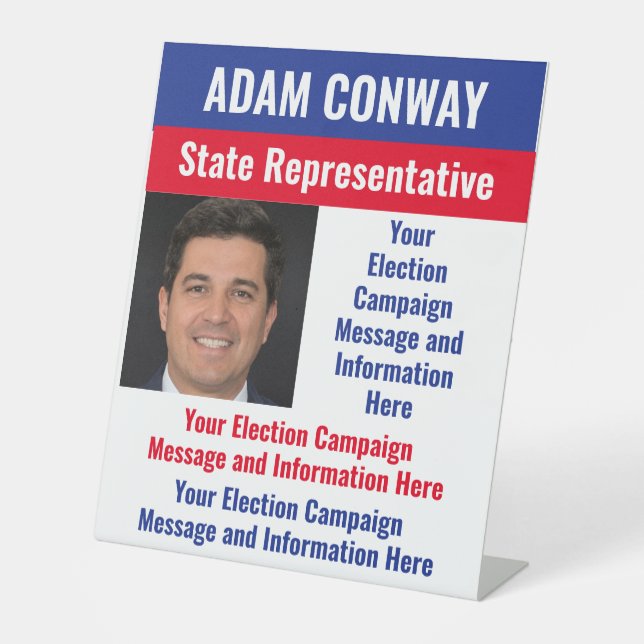 Custom Political Election Campaign Pedestal Sign (Front)