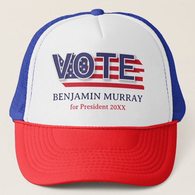 Custom Political Election Campaign Trucker Hat (Front)