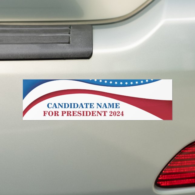 Custom Political Election Candidate 2024 Bumper Sticker (On Car)