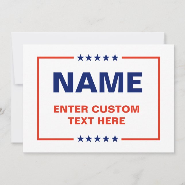 Custom Political Logo (Trump Design) Invitation (Front)